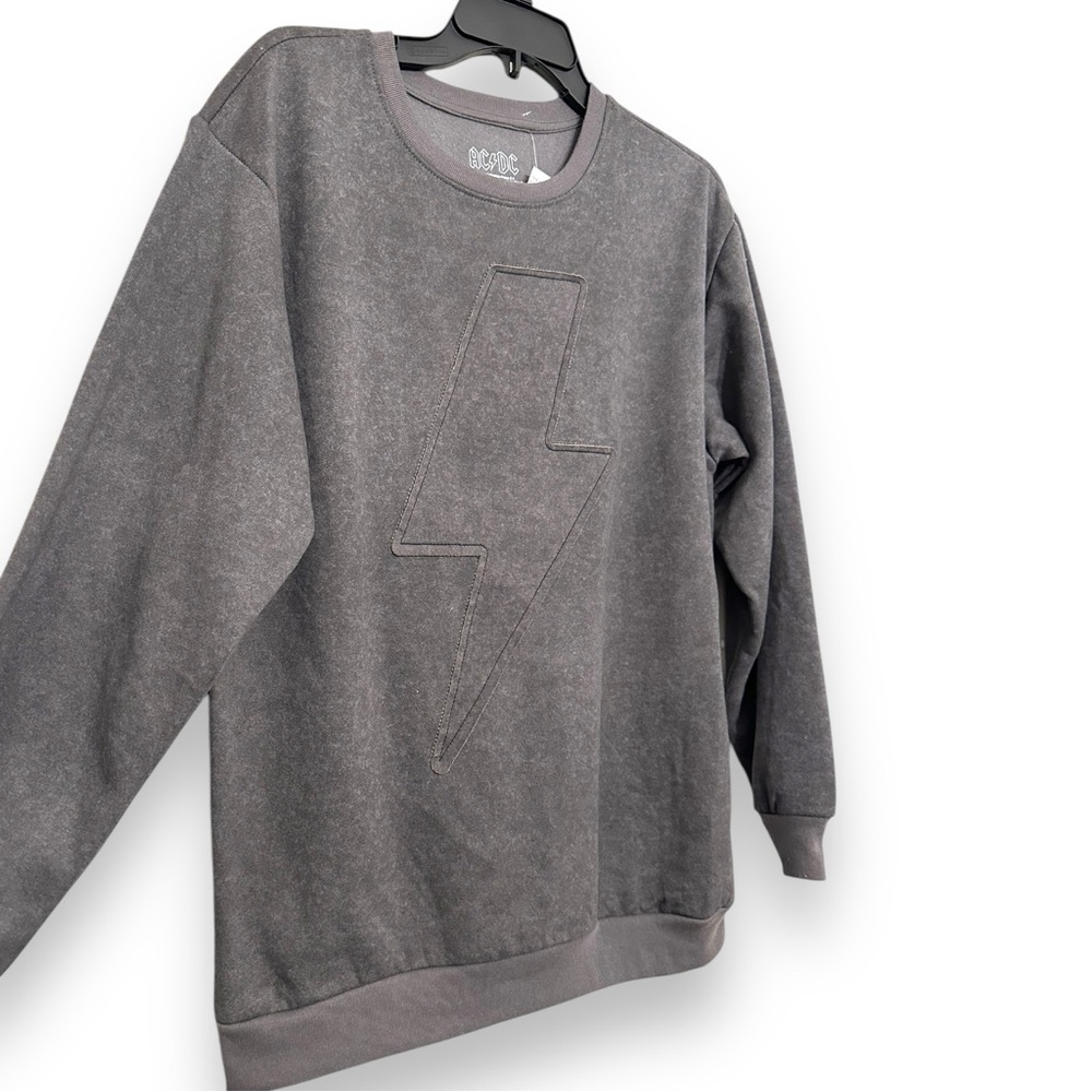 AC/DC Gray Lightning Bolt Sweater
